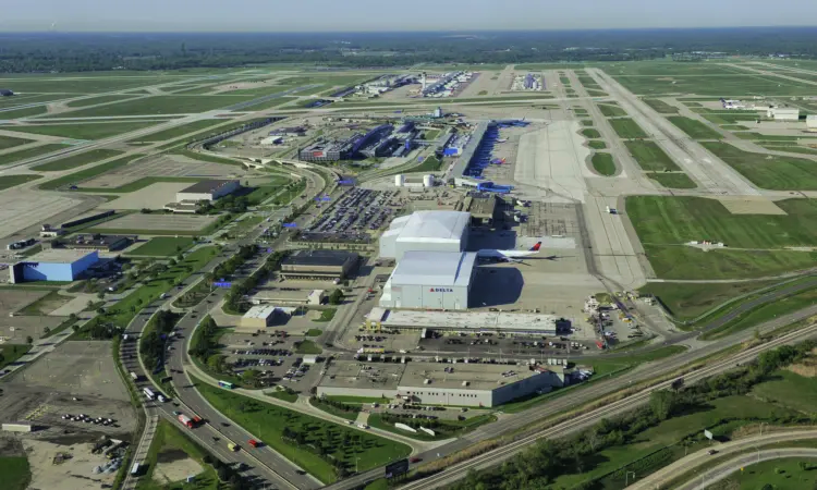 Aeroporto Metropolitano de Detroit no Condado de Wayne