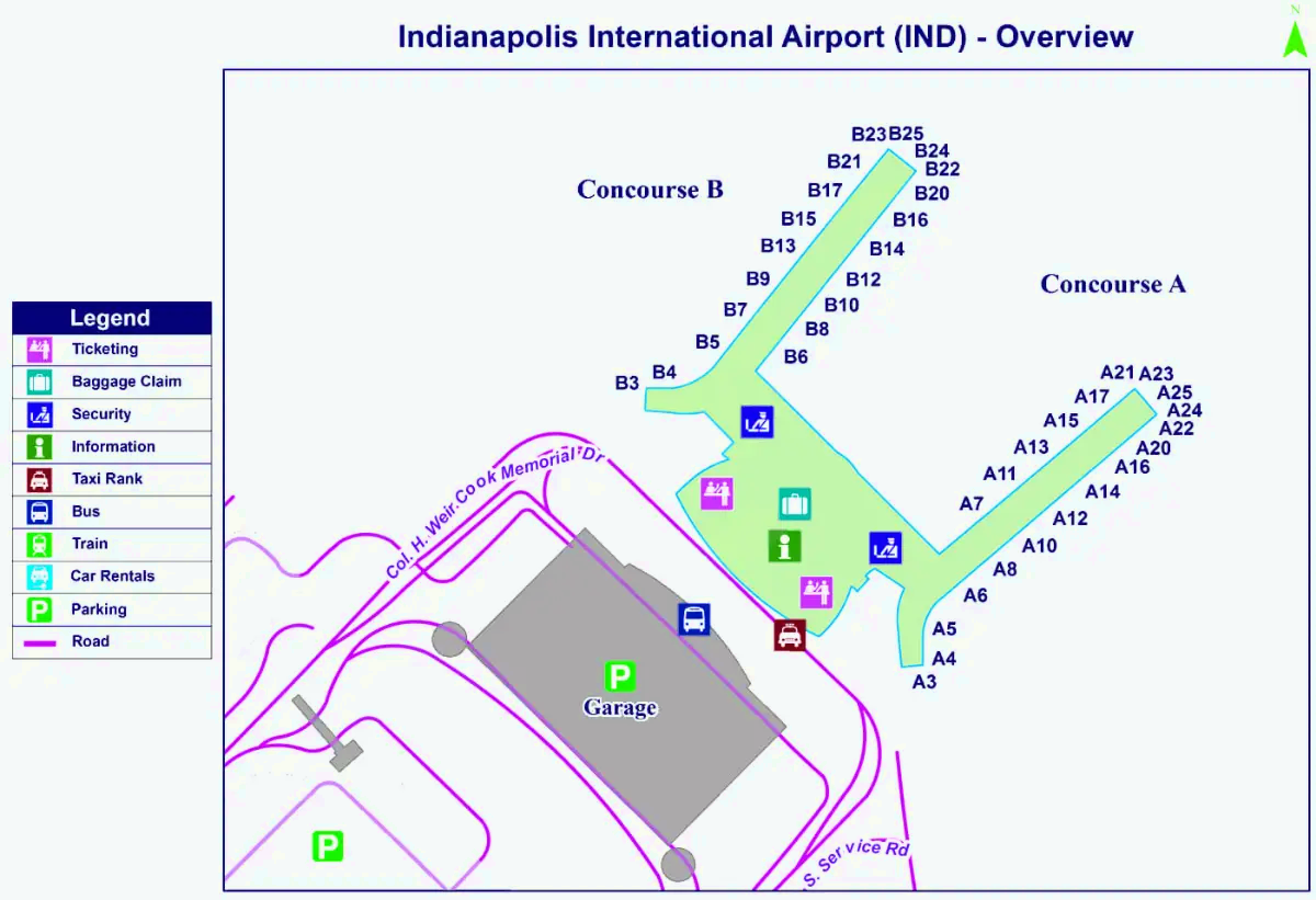 De internationale luchthaven van Indianapolis