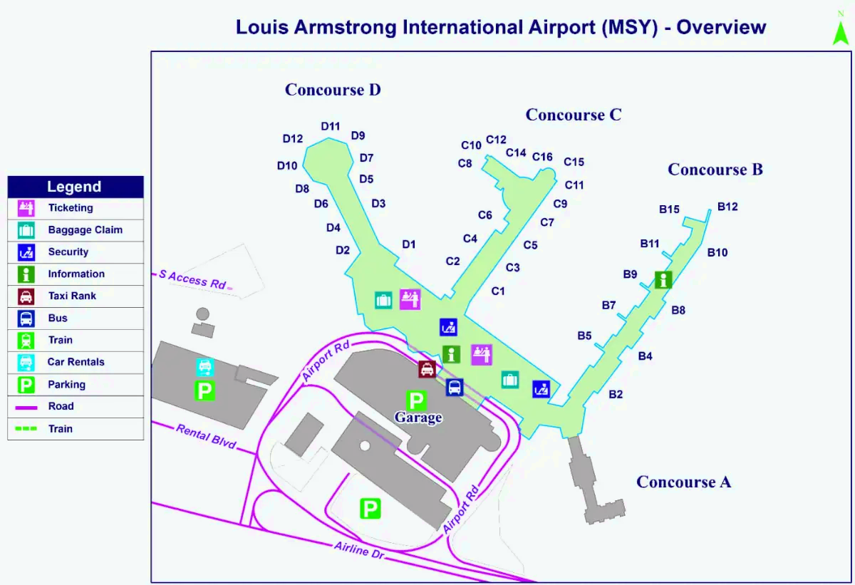 Международный аэропорт Луи Армстронга в Новом Орлеане