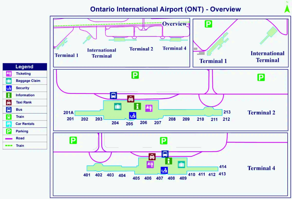 De internationale luchthaven van Ontario