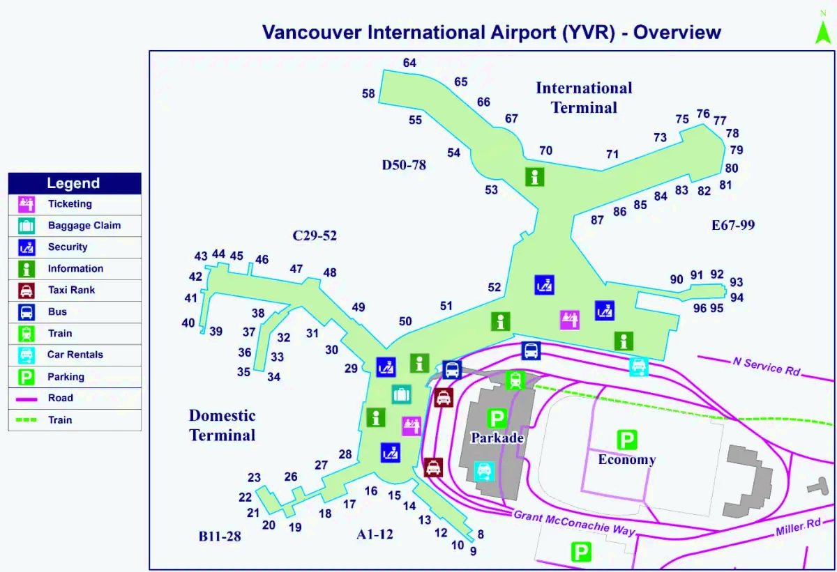 De internationale luchthaven van Vancouver